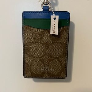 NWT Coach ID tag necklace/mini wallet